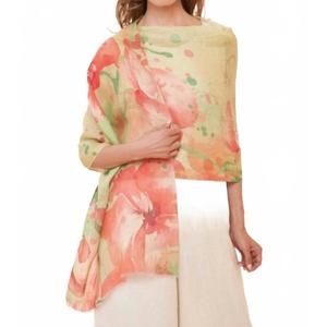 NEW POWDER DESIGN INC linen watercolor orchid scarf in multicolor